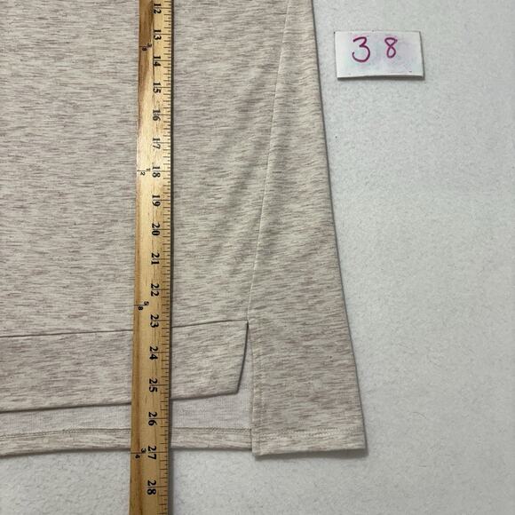 St. John's Bay Active Women's Medium V-Neck Sweatshirt Pullover Beige Stretch - Picture 8 of 13